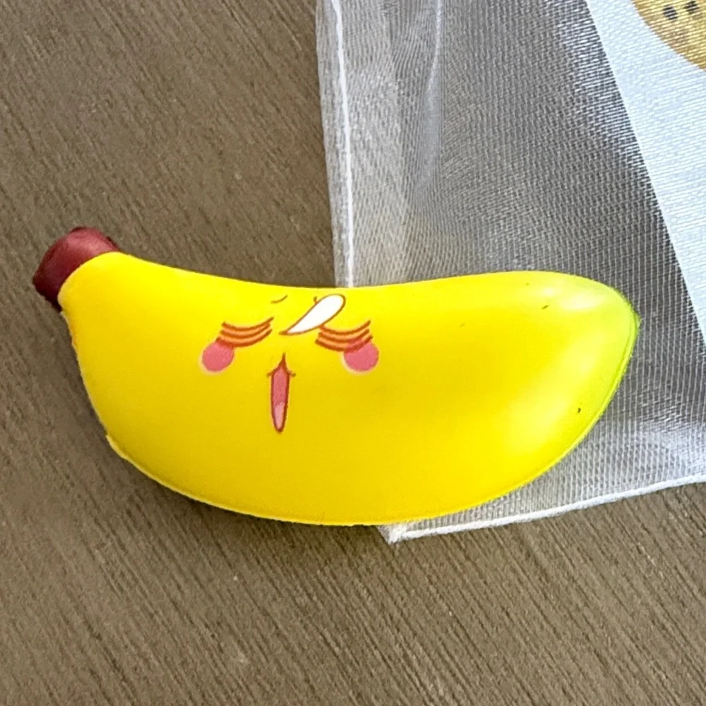 Cheerful Yellow Banana Stress Toy with Gift Bag